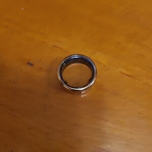 Men's Silver and Black Ring